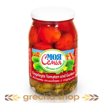 Canned tomatoes and cucumbers MY FAMILY 860 grams